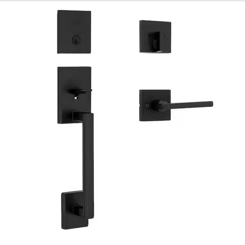 Kwikset San Clemente matte black door handle